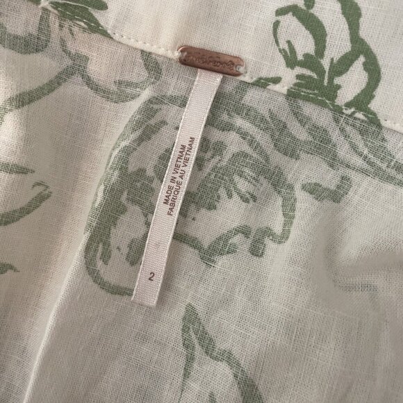 Free People Thing Called Love Ivory Green Mini Dress - Size 2 (V6) - Picture 14 of 14